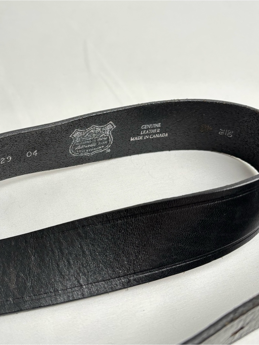 Vintage Levi Strauss Leather Belt Mens 30 Silver Buckle Western Workwear Canada - Picture 2 of 9